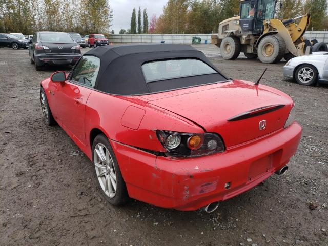 JHMAP21434T000025 - 2004 HONDA S2000 RED photo 3