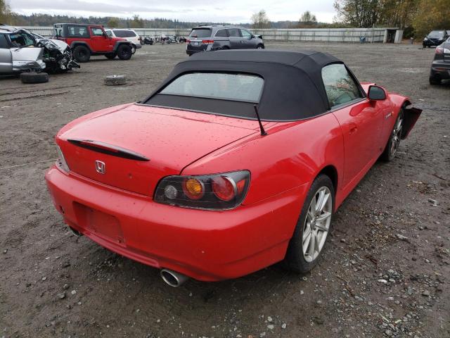 JHMAP21434T000025 - 2004 HONDA S2000 RED photo 4