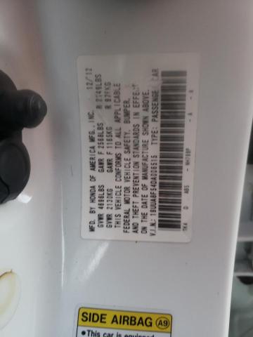 19UUA8F54DA006515 - 2013 ACURA TL TECH WHITE photo 10