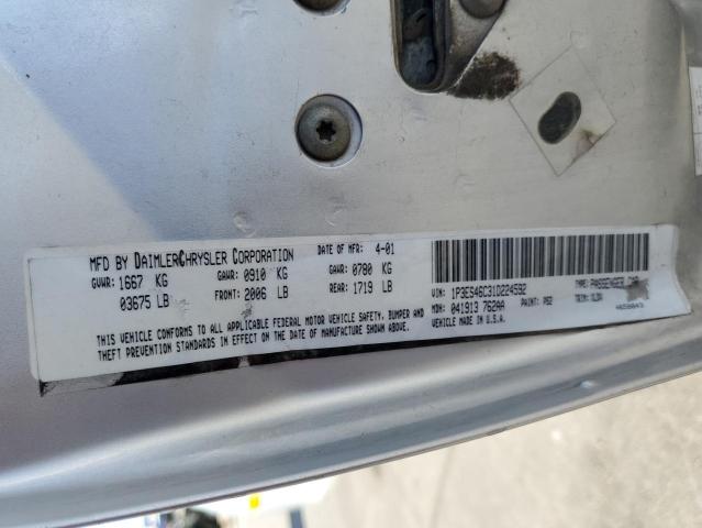 1P3ES46C31D224592 - 2001 PLYMOUTH NEON BASE 银色 照片 10