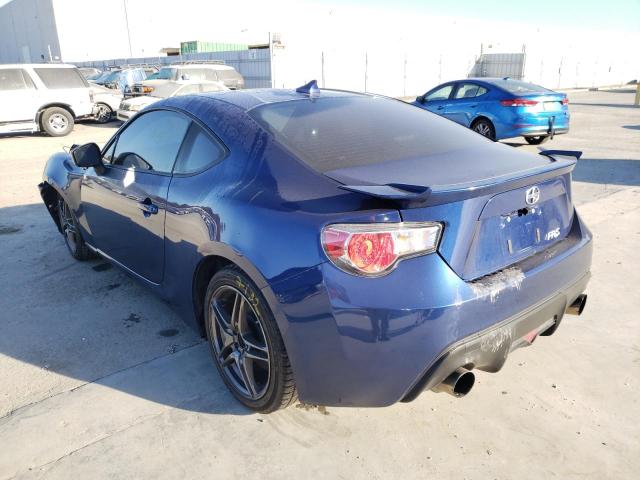 JF1ZNAA12D2716680 - 2013 TOYOTA SCION FR-S BLUE photo 3