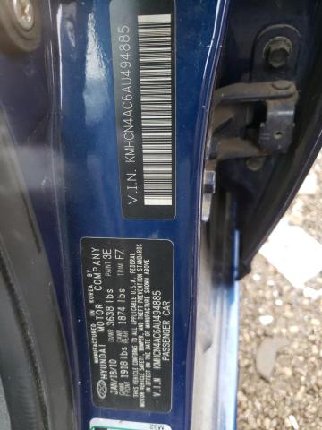 KMHCN4AC6AU494885 - 2010 HYUNDAI ACCENT BLUE photo 10