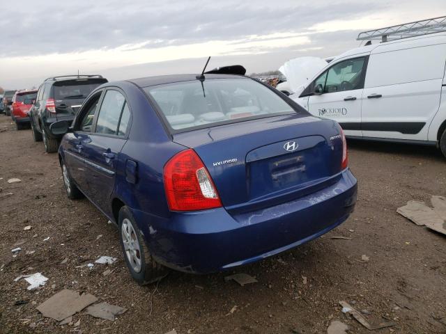 KMHCN4AC6AU494885 - 2010 HYUNDAI ACCENT BLUE photo 3