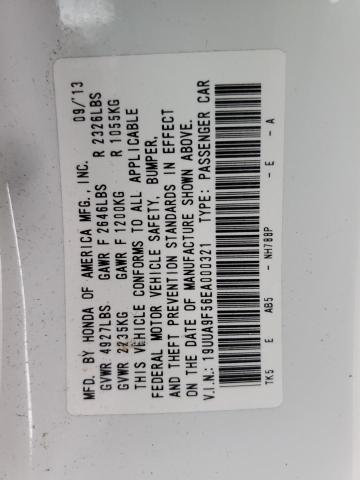 19UUA9F56EA000321 - 2014 ACURA TL TECH WHITE photo 10