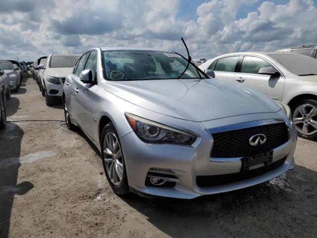 JN1AV7AP1FM790469 - 2015 INFINITI Q50 HYBRID SILVER photo 1