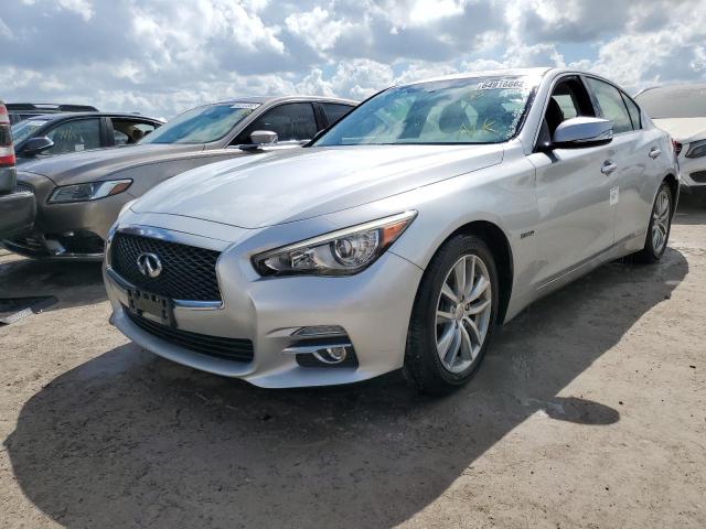 JN1AV7AP1FM790469 - 2015 INFINITI Q50 HYBRID SILVER photo 2