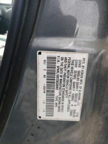 5FNRL18972B038952 - 2002 HONDA ODYSSEY GRAY photo 10