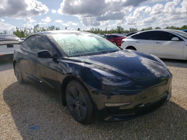 5YJ3E1EA2NF344783 - 2022 TESLA MODEL 3 BLACK photo 1