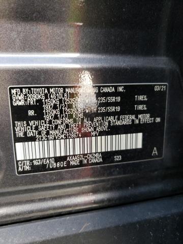 2T3C1RFV5MC128674 - 2021 TOYOTA RAV4 XLE P CHARCOAL photo 10