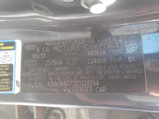 KNALN4D72E5128194 - 2014 KIA CADENZA PR GRAY photo 10