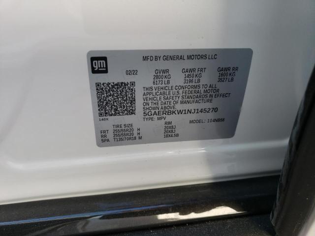 5GAERBKW1NJ145270 - 2022 BUICK ENCLAVE ES WHITE photo 10