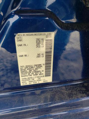 1N4BL4BV6LC230568 - 2020 NISSAN ALTIMA S BLUE photo 10