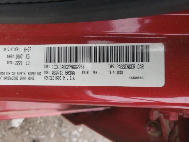 1C3LC46K27N662250 - 2007 CHRYSLER SEBRING RED photo 10