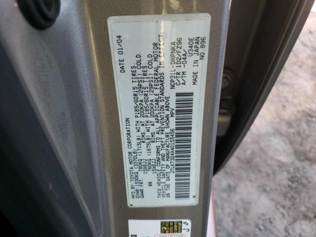 JTLKT324X40155456 - 2004 TOYOTA SCION XB ვერცხლისფერი ფოტო 10