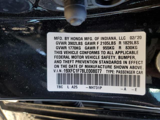 19XFC1F78LE008077 - 2020 HONDA CIVIC EXL Qara foto 10