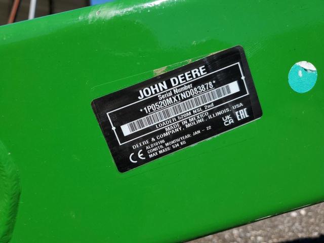 1P0520MXTND083878 - 2022 JOHN DEERE LOADER GREEN photo 10