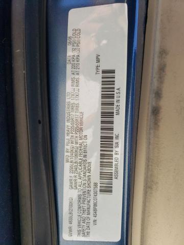 4S4BP86C074307588 - 2007 SUBARU LEGACY OUT BLUE photo 10