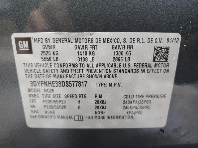 3GYFNHE38DS577817 - 2013 CADILLAC SRX PERFOR 灰色 照片 10