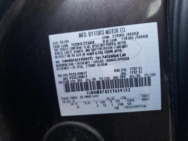 1LNHM87A55Y659152 - 2005 LINCOLN LS 棕色 照片 10