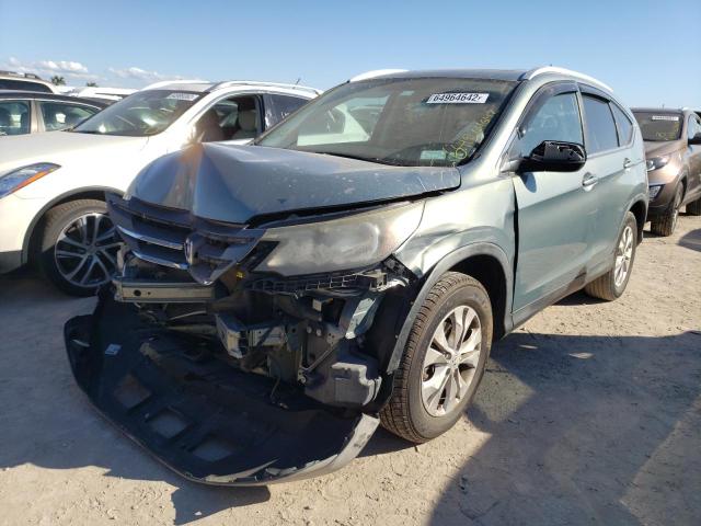 2HKRM4H74CH600810 - 2012 HONDA CR-V EXL GRAY photo 2