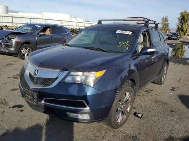 2HNYD2H51BH524303 - 2011 ACURA MDX ADVANC BLUE photo 2