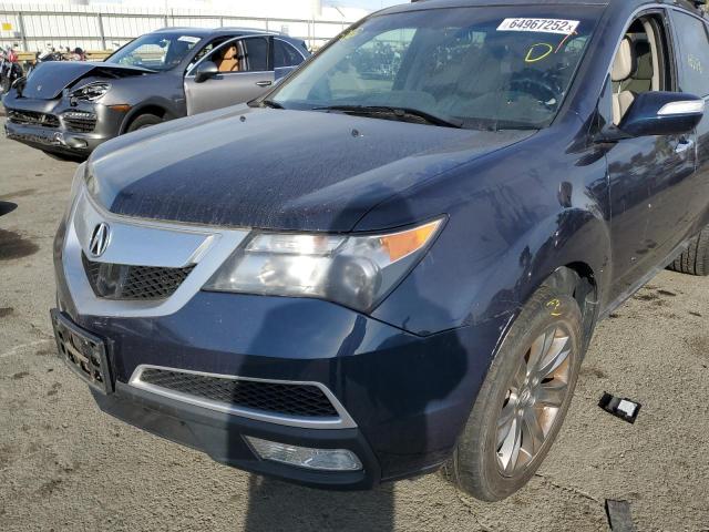 2HNYD2H51BH524303 - 2011 ACURA MDX ADVANC BLUE photo 9