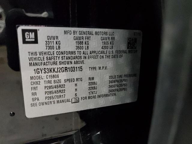 1GYS3KKJ2GR103115 - 2016 CADILLAC ESCALADE E Qara foto 10