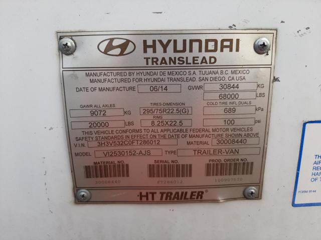 3H3V532C0FT286012 - 2015 HYUNDAI OTHER WHITE photo 10