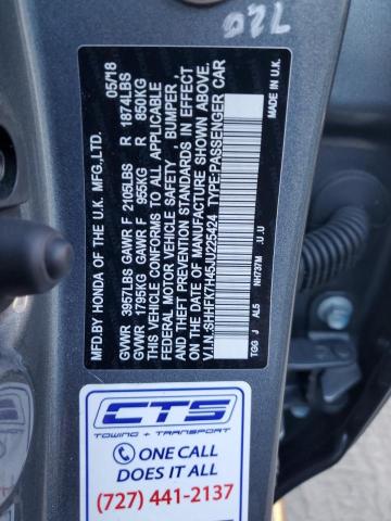 SHHFK7H45JU225424 - 2018 HONDA CIVIC SPOR GRAY photo 10