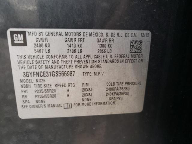 3GYFNCE31GS566987 - 2016 CADILLAC SRX PERFOR 黑色 照片 10