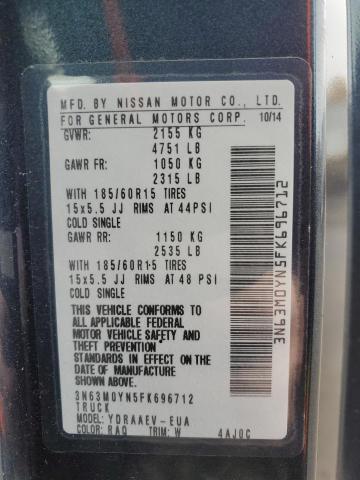 3N63M0YN5FK696712 - 2015 CHEVROLET CITY EXPRE 蓝色 照片 10