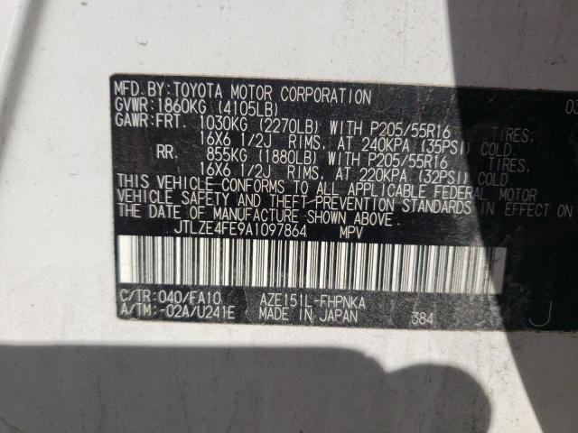 JTLZE4FE9A1097864 - 2010 TOYOTA SCION XB თეთრი ფოტო 10