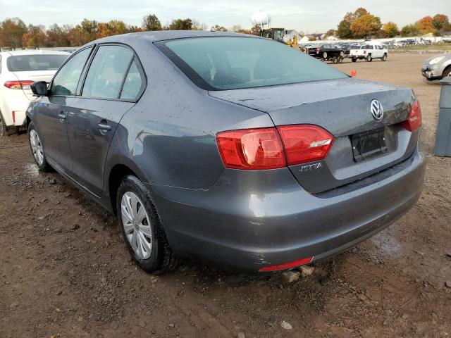 3VW2K7AJ0BM379128 - 2011 VOLKSWAGEN JETTA BASE GRAY photo 3