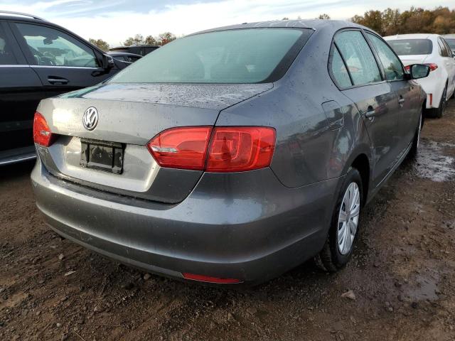 3VW2K7AJ0BM379128 - 2011 VOLKSWAGEN JETTA BASE GRAY photo 4