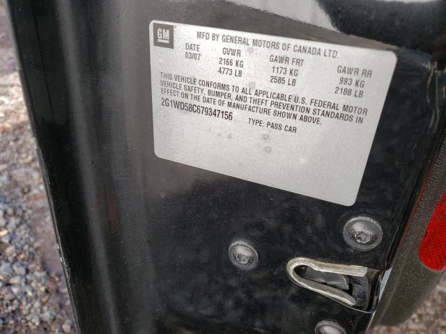 2G1WD58C679347156 - 2007 CHEVROLET IMPALA SUP 黑色 照片 10