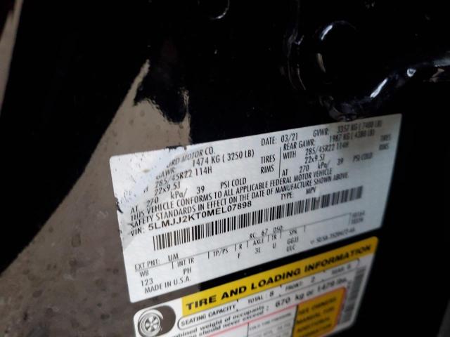 5LMJJ2KT0MEL07898 - 2021 LINCOLN NAVIGATOR 黑色 照片 10