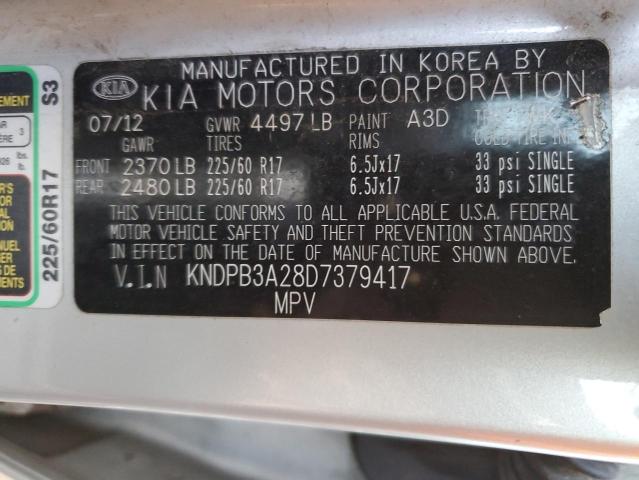 KNDPB3A28D7379417 - 2013 KIA SPORTAGE B SILVER photo 10