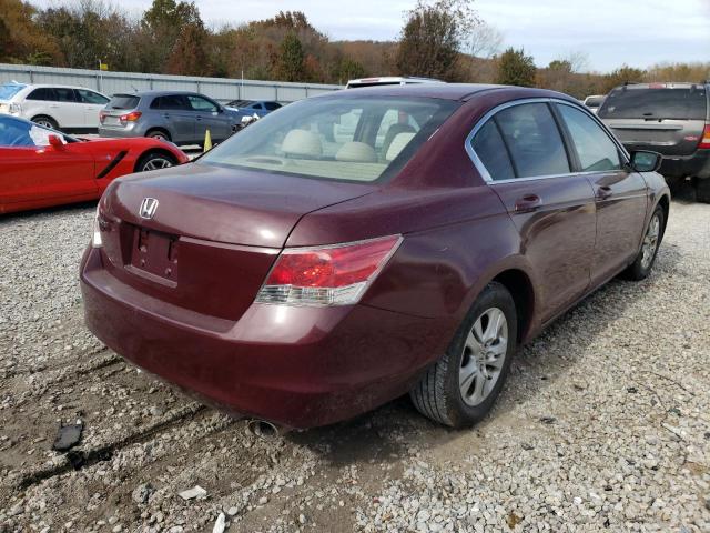 1HGCP264X8A019239 - 2008 HONDA ACCORD LXP BURGUNDY photo 4