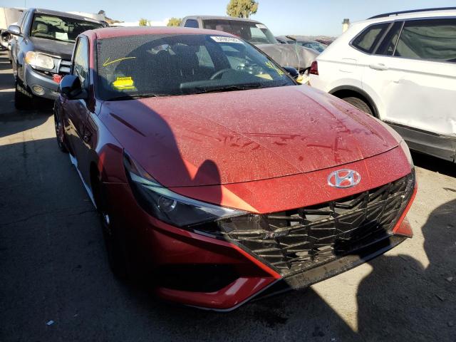 KMHLR4AF7MU155670 - 2021 HYUNDAI ELANTRA N RED photo 1