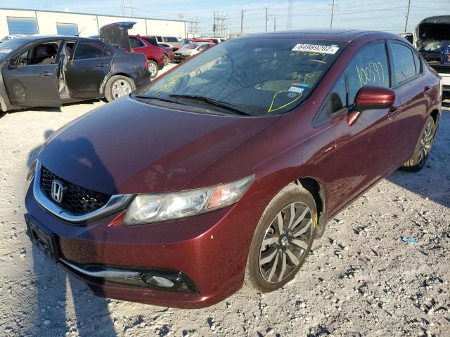 2HGFB2F92FH513603 - 2015 HONDA CIVIC EXL Bordo foto 2