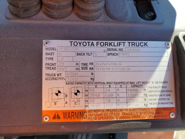 94484 - 2005 TOYOTA FORKLIFT ORANGE photo 10