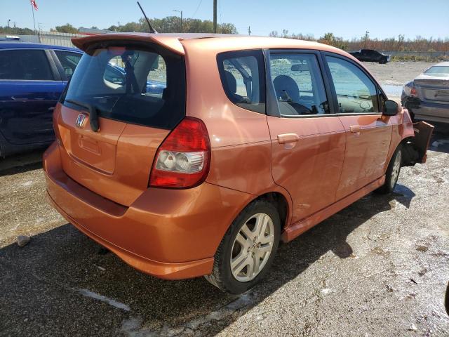 JHMGD38667S061282 - 2007 HONDA FIT S ORANGE photo 4