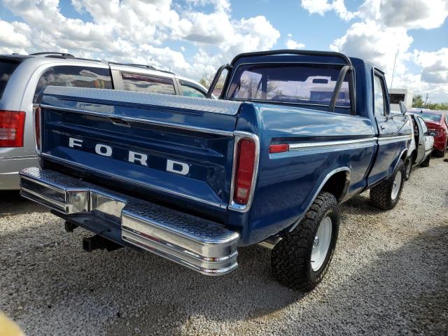 F14HLCC3075 - 1978 FORD F150 4X4 BLUE photo 4