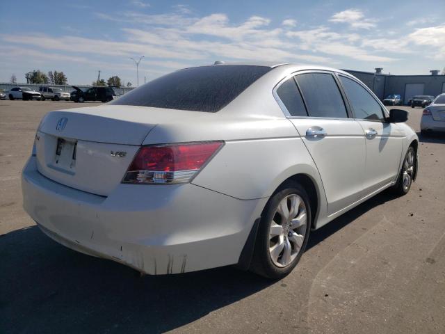 1HGCP36808A017380 - 2008 HONDA ACCORD EXL WHITE photo 4