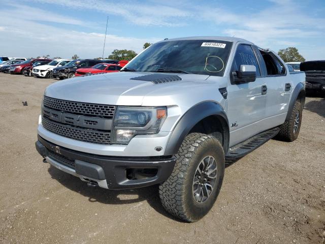 1FTFW1R69DFA11619 - 2013 FORD F150 SVT R SILVER photo 2