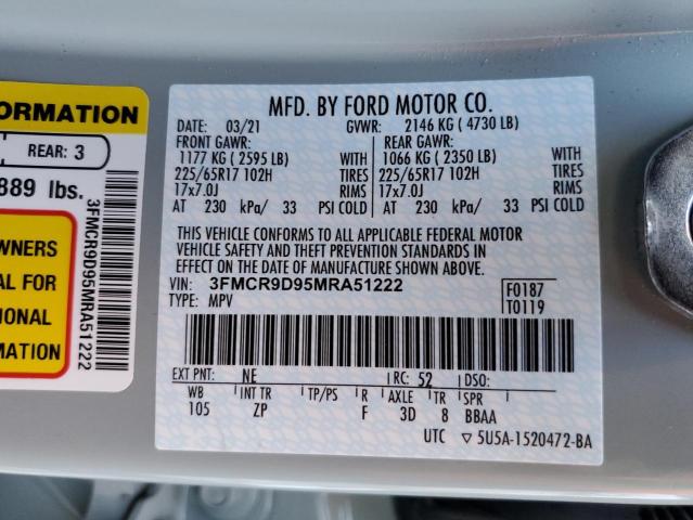 3FMCR9D95MRA51222 - 2021 FORD BRONCO SPO GRAY photo 13