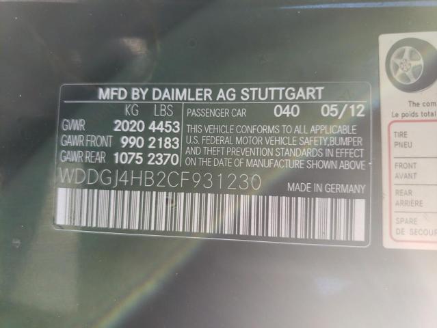 WDDGJ4HB2CF931230 - 2012 MERCEDES-BENZ C 250 BLACK photo 10