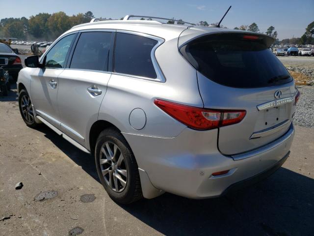 5N1AL0MM7EC521436 - 2014 INFINITI QX60 SILVER photo 3