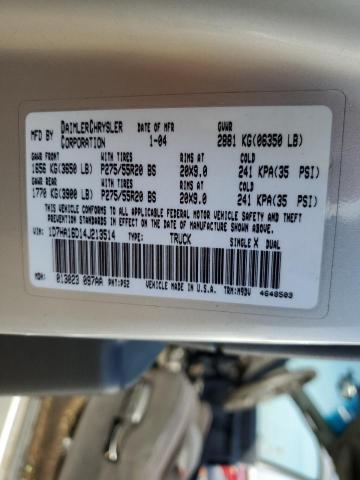 1D7HA16D14J213514 - 2004 DODGE RAM 灰色 照片 10