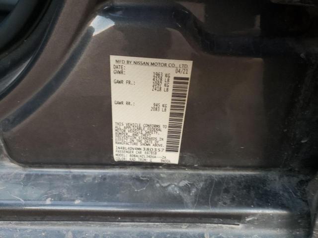 1N4BL4DV4MN380357 - 2021 NISSAN ALTIMA SV GRAY photo 10